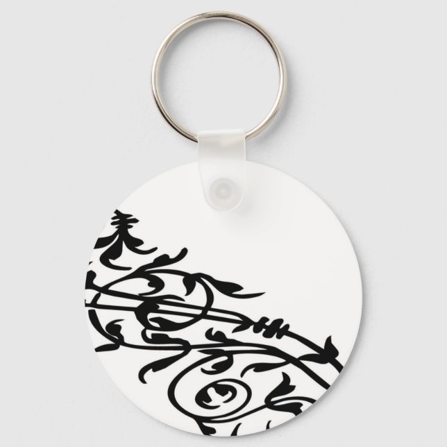 Swirling Floral Key Ring (Front)