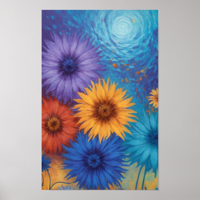 Swirling Flowers Poster (Front)