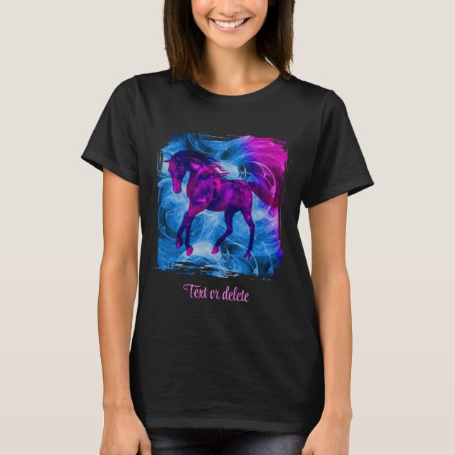 Swirling Fractal Fantasy Horse Art Personalized T-Shirt (Front)