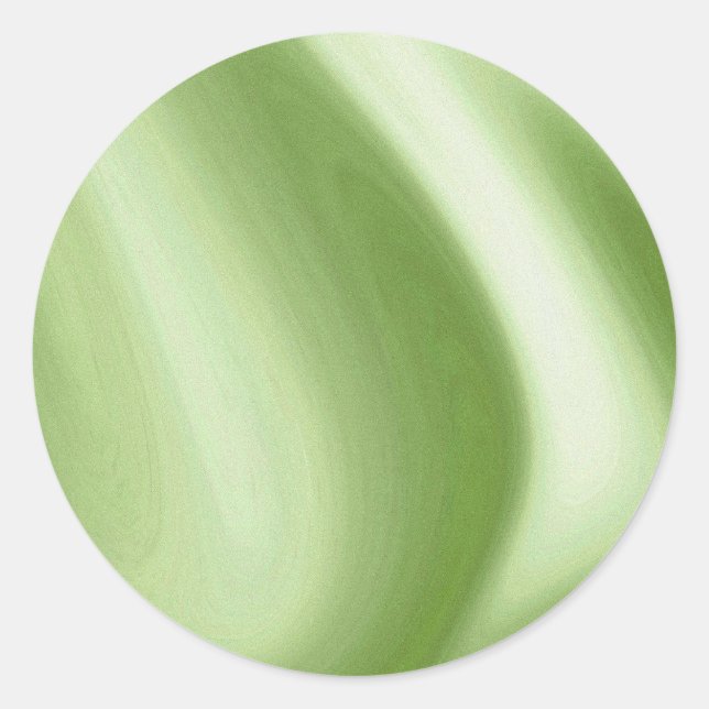 Swirling Green Classic Round Sticker (Front)