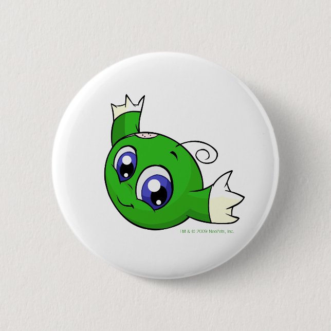 Swirling green kiko 6 cm round badge (Front)