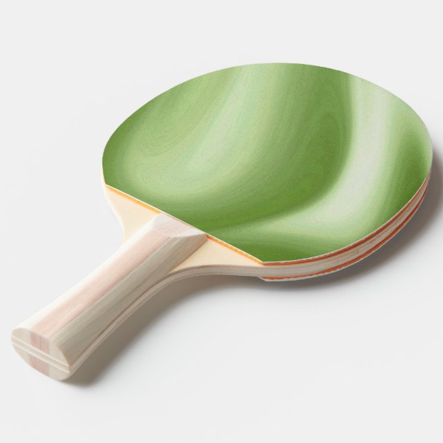 Swirling Green Ping Pong Paddle (Front Angle)