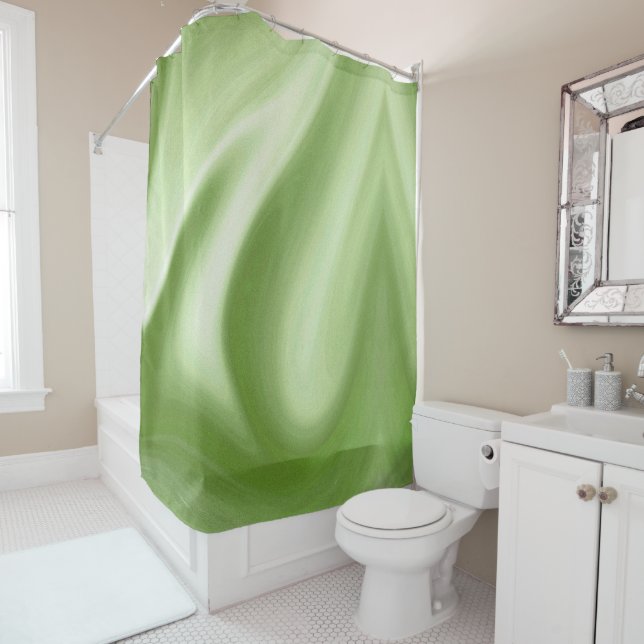Swirling Green Shower Curtain (In Situ)