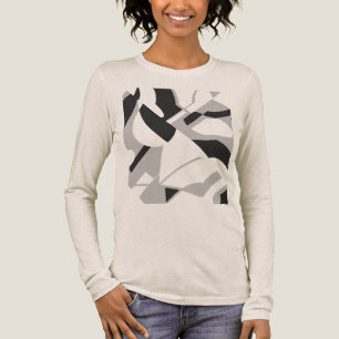 Swirling Grey Black Bold Diagonal Art Design Tri-Blend Shirt