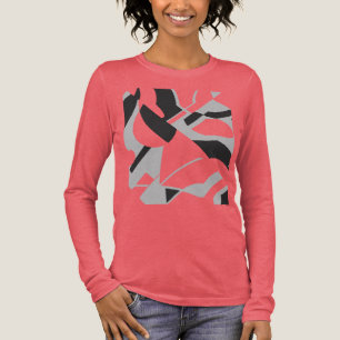 Swirling Grey Black Bold Diagonal Art Design Tri-Blend Shirt