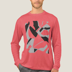 Swirling Grey Black Bold Diagonal Art Design Tri-Blend Shirt