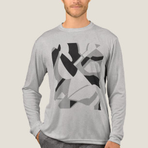Swirling Grey Black Bold Diagonal Art Design Tri-Blend Shirt