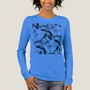 Swirling Grey Black Diagonal Abstract Art Print Tri-Blend Shirt