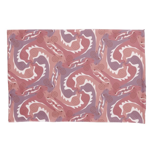 Swirling Hares Tesselation Soft red Pillowcase 8 (Front)