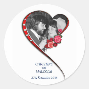Swirling Heart Wedding Classic Round Sticker