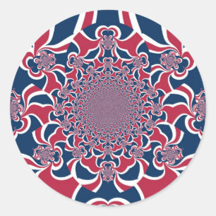 Swirling Kaleidoscope Art Print Classic Round Sticker