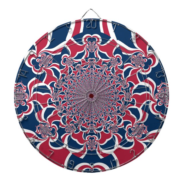 Swirling Kaleidoscope Art Print Dartboard (Front)