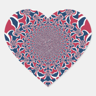 Swirling Kaleidoscope Art Print Heart Sticker
