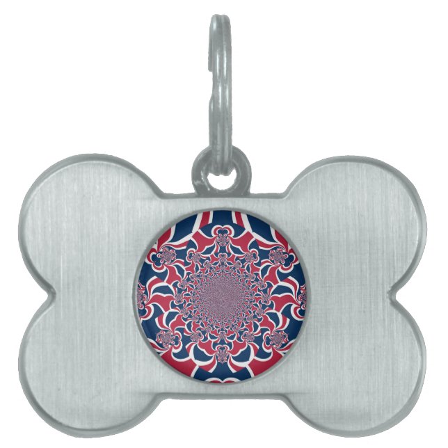 Swirling Kaleidoscope Art Print Pet Name Tag (Front)