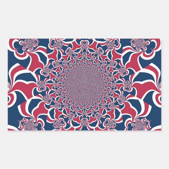 Swirling Kaleidoscope Art Print Rectangular Sticker (Front)
