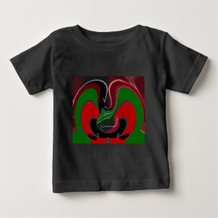 Swirling Kenyan Flag: A Modern Motif Art Baby T-Shirt