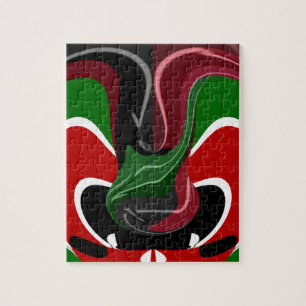 Swirling Kenyan Flag: A Modern Motif Art Jigsaw Puzzle