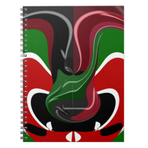 Swirling Kenyan Flag: A Modern Motif Art Notebook
