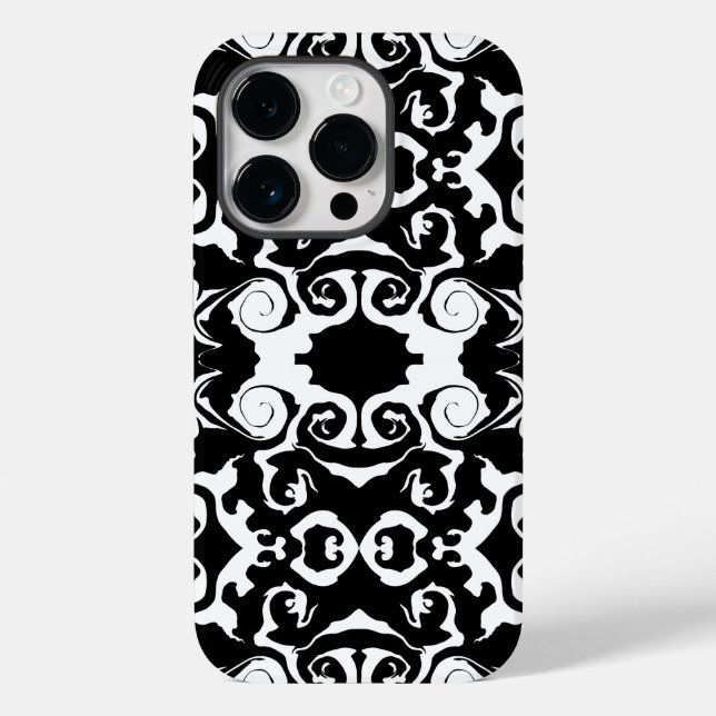 Swirling Pattern in Black and White Case-Mate iPhone Case (Back)