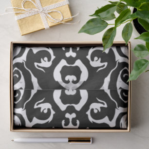 Swirling Pattern in Black and White Tissue Paper