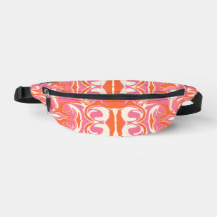 Swirling Pattern in Pink, Orange and Cream Bum Bags