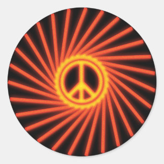 SWIRLING PEACE SIGN CLASSIC ROUND STICKER
