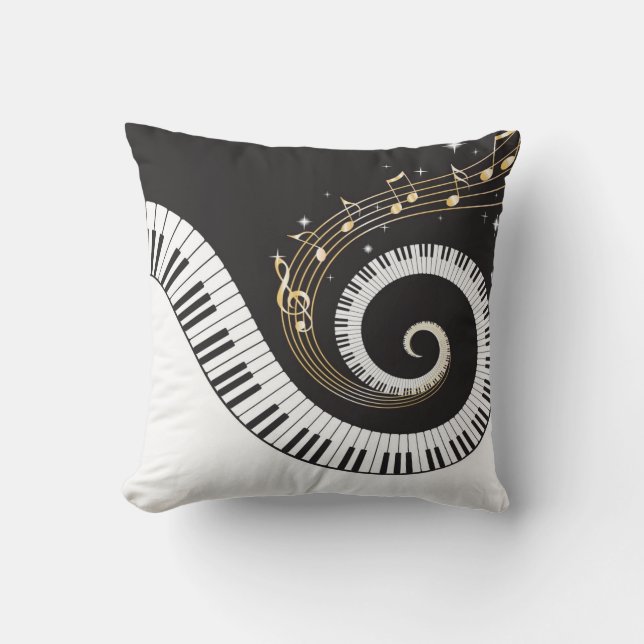 Swirling Piano Keys Cushion (Front)