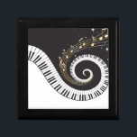 Swirling Piano Keys Gift Box<br><div class="desc">A fun musical design with swirling piano keys and gold musical notes.</div>