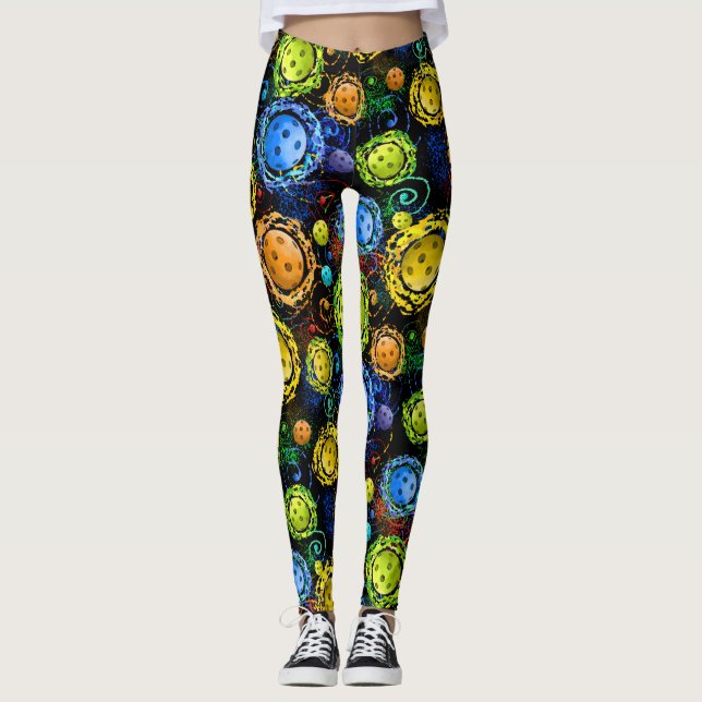 Swirling Pickleballs - Leggings (Front)