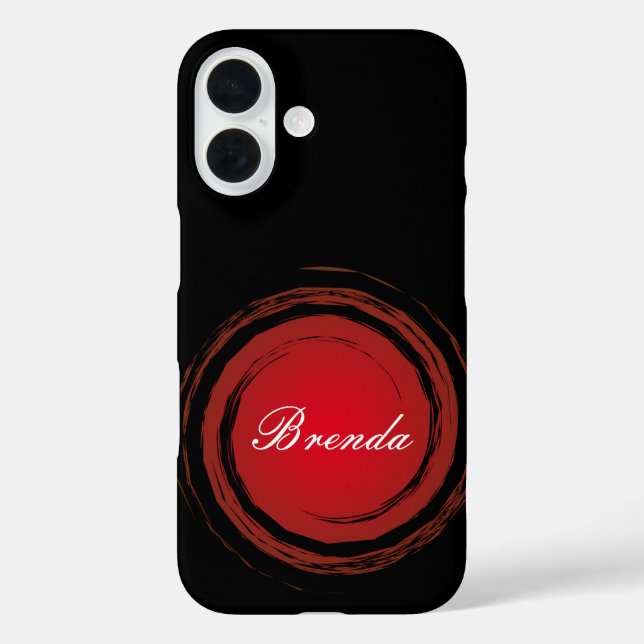 Swirling Red Circle Sun Name Plate Case-Mate iPhone Case (Back)