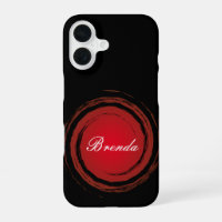 Swirling Red Circle Sun Name Plate