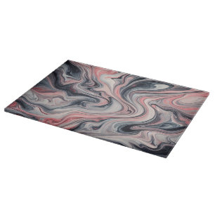 Swirling Shades of Pink, Grey, and White Cutting Board