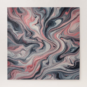 Swirling Shades of Pink, Grey, and White Jigsaw Puzzle