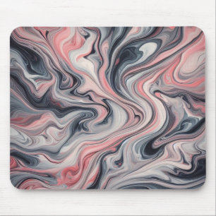 Swirling Shades of Pink, Grey, and White Mouse Pad