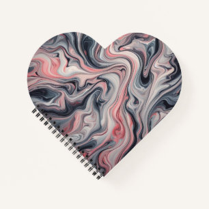 Swirling Shades of Pink, Grey, and White Notebook