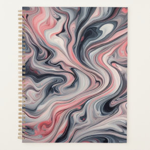 Swirling Shades of Pink, Grey, and White Planner