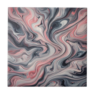 Swirling Shades of Pink, Grey, and White Tile