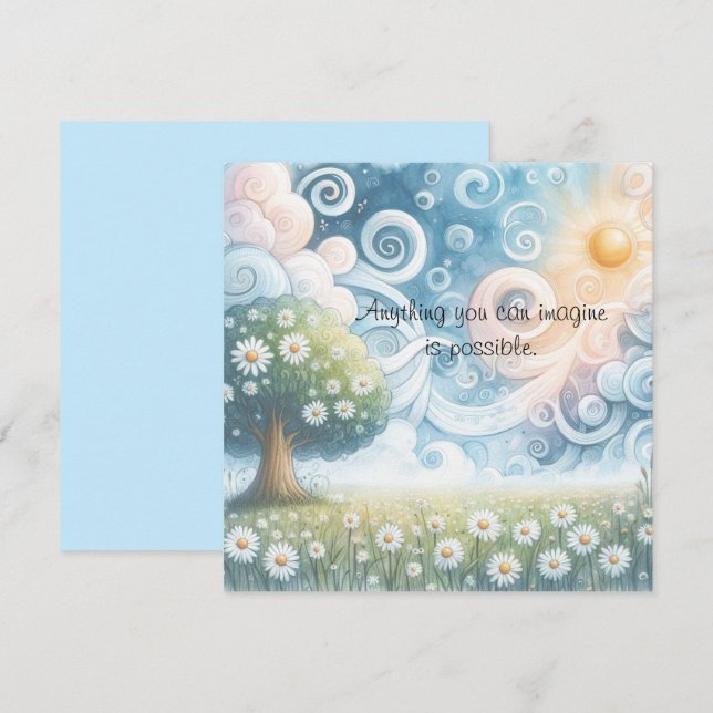 Swirling Skies / Daisies & Quote Card (Front/Back)
