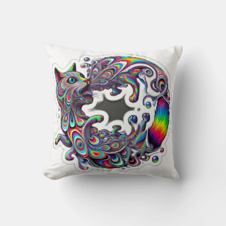 Swirling Spiral Cat Throw Pillow