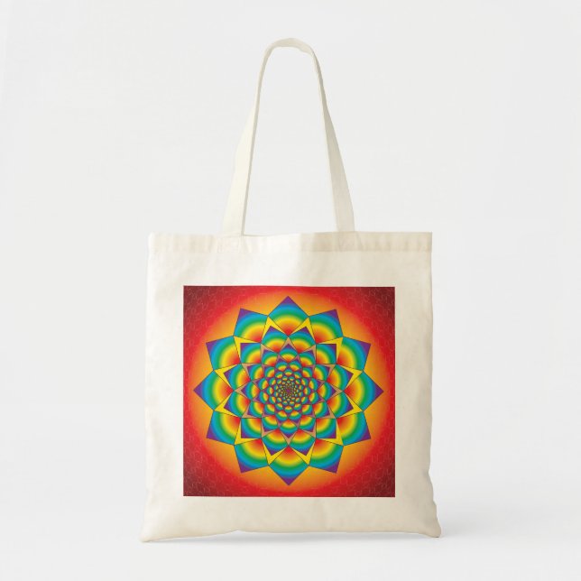 SWIRLING SQUARES - MANDALA TOTE BAG (Front)