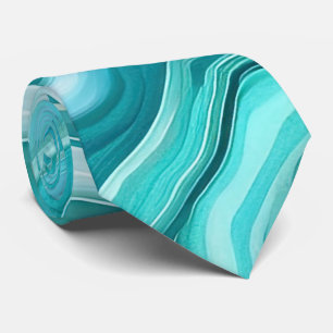 Swirling Teal Artistic Neck tie