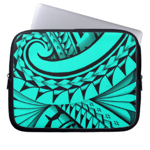 Swirling tribal patterns triangles in Polyart Laptop Sleeve