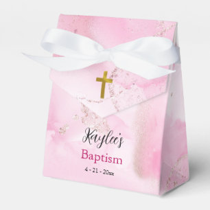 Swirling & Twirling Pink Clouds Baptism Favour Box