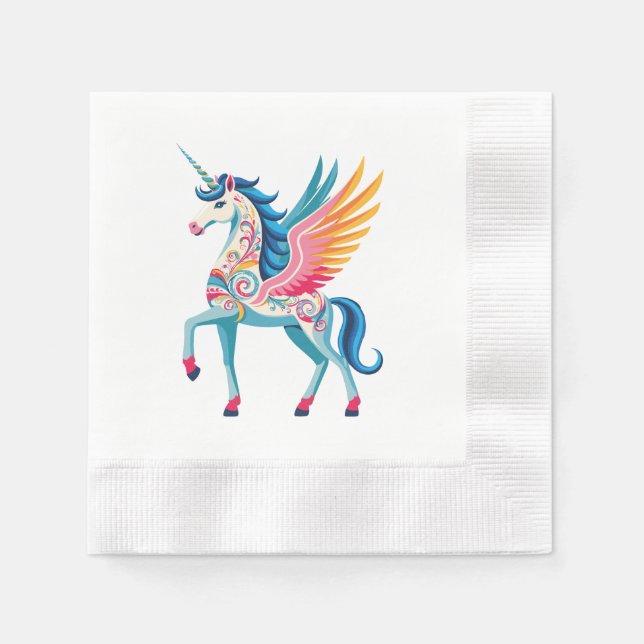 Swirling Unicorn Napkin (Front)