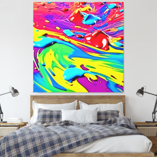 Swirling Vibrant Paint Art Canvas Print