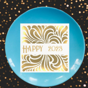 Swirling vintage Japanese abstract -happy 2021 Napkin