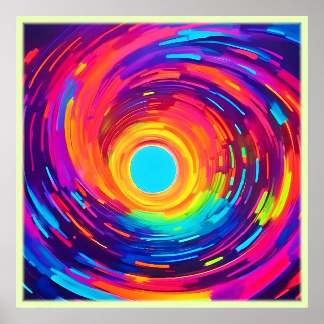 Swirling Vortex Abstract Art Poster (Front)