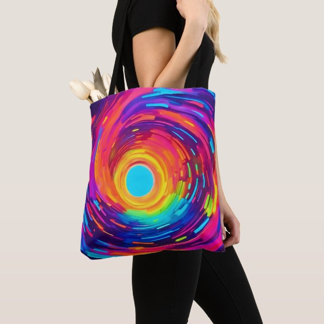 Swirling Vortex Abstract Art Tote Bag (Close Up)