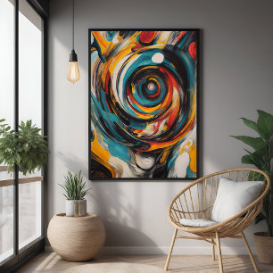 Swirling Vortex Abstract Expressionism Modern Art Poster