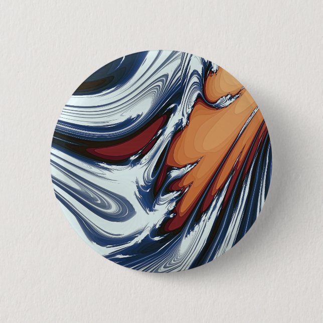 SWIRLING WATER 6 CM ROUND BADGE (Front)